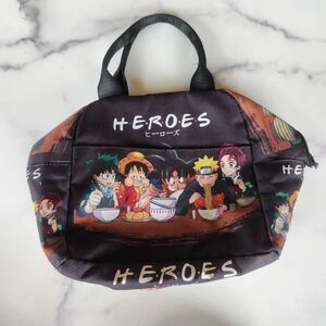 Heroes Japan anime lunchbox lightweight lunchbag black insulated broken